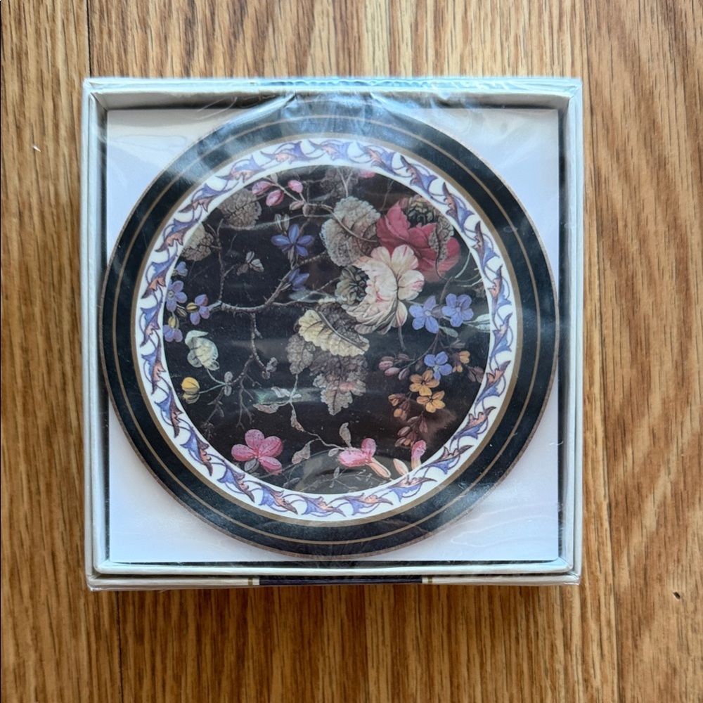 Vintage Pimpernel Coaster Kilburn Floral Cork Back In Box